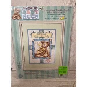 Dimensions baby hugs Cross Stitch‎ Birth Record Bunny & Bear